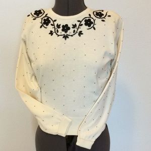 Vintage Liz Claiborne beaded cotton sweater